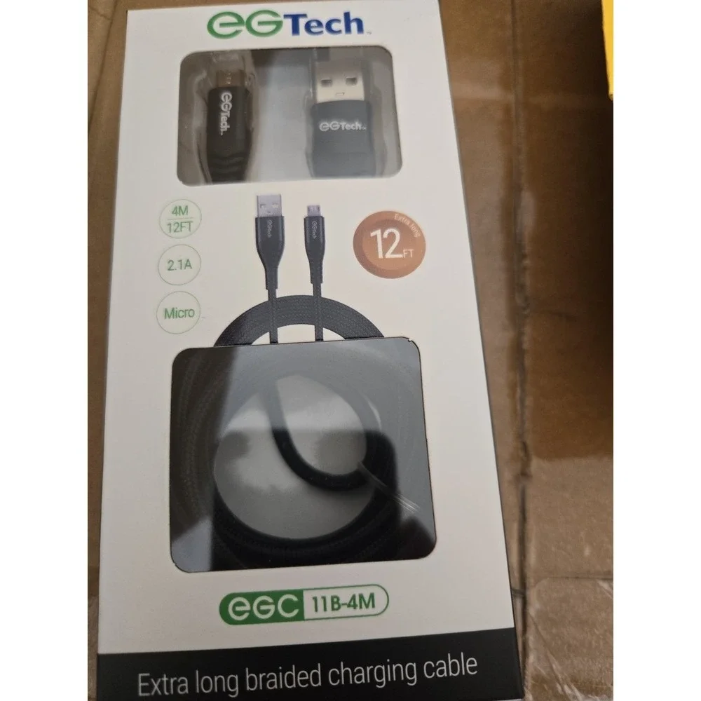 5 pack 12ft Micro USB Power Cable - Braided 2.1A EGTECH